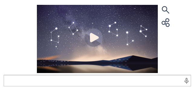 Google faz referência à chuva de meteoros com seu Doodle.